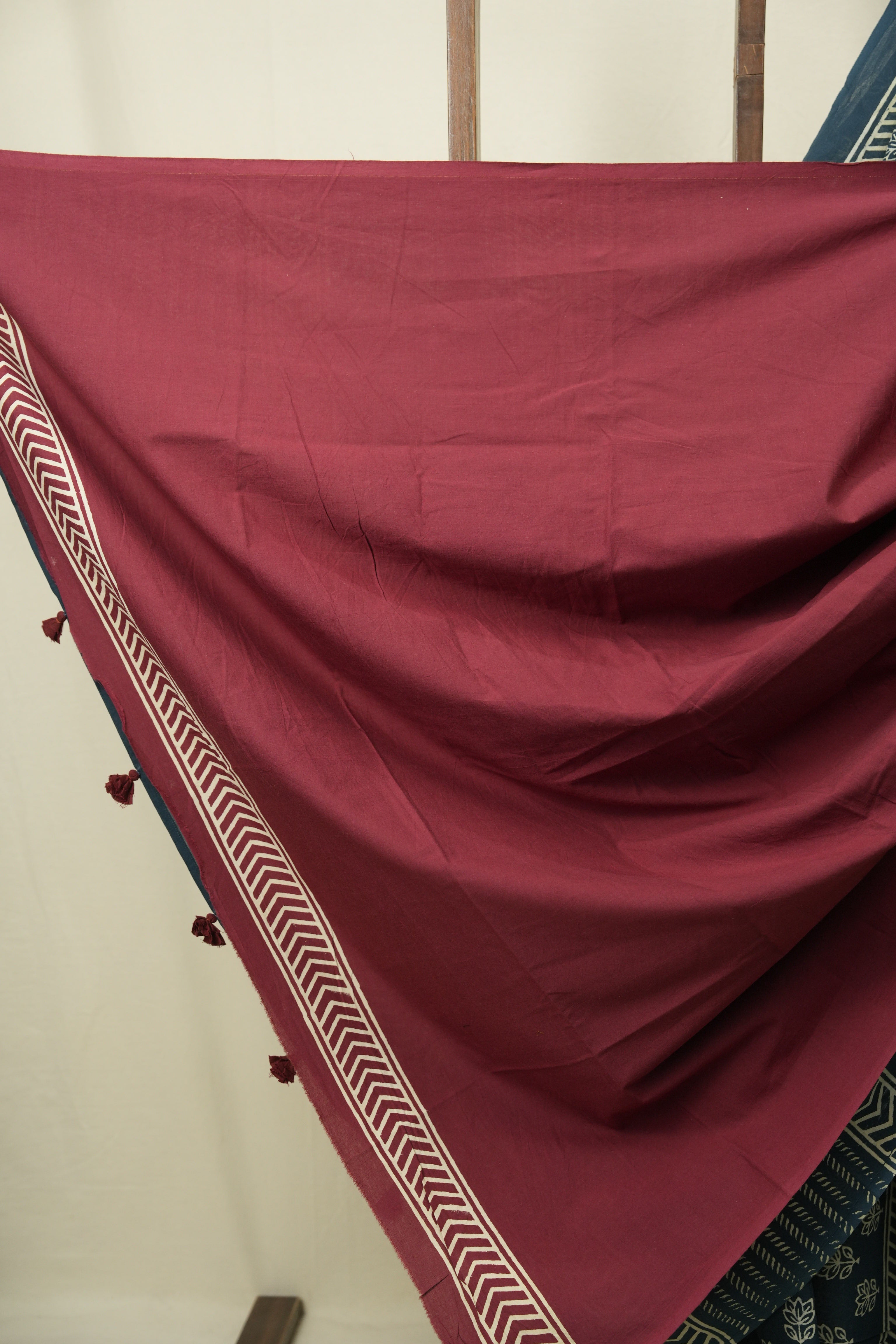 Teal Blue HBP Cotton Saree - SRTBCS3481