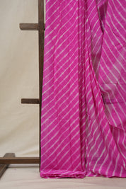 Pink Cotton Leheriya Saree - SRPMCLS287