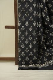 Black HBP Cotton Saree - SRBCS3482