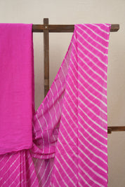 Pink Cotton Leheriya Saree - SRPMCLS287