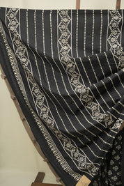Black HBP Cotton Saree - SRBCS3482