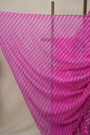 Pink Cotton Leheriya Saree - SRPMCLS287