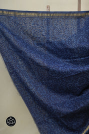 Blue HBP Cotton Silk Saree With Maheshwari Border - SRBCSS1629