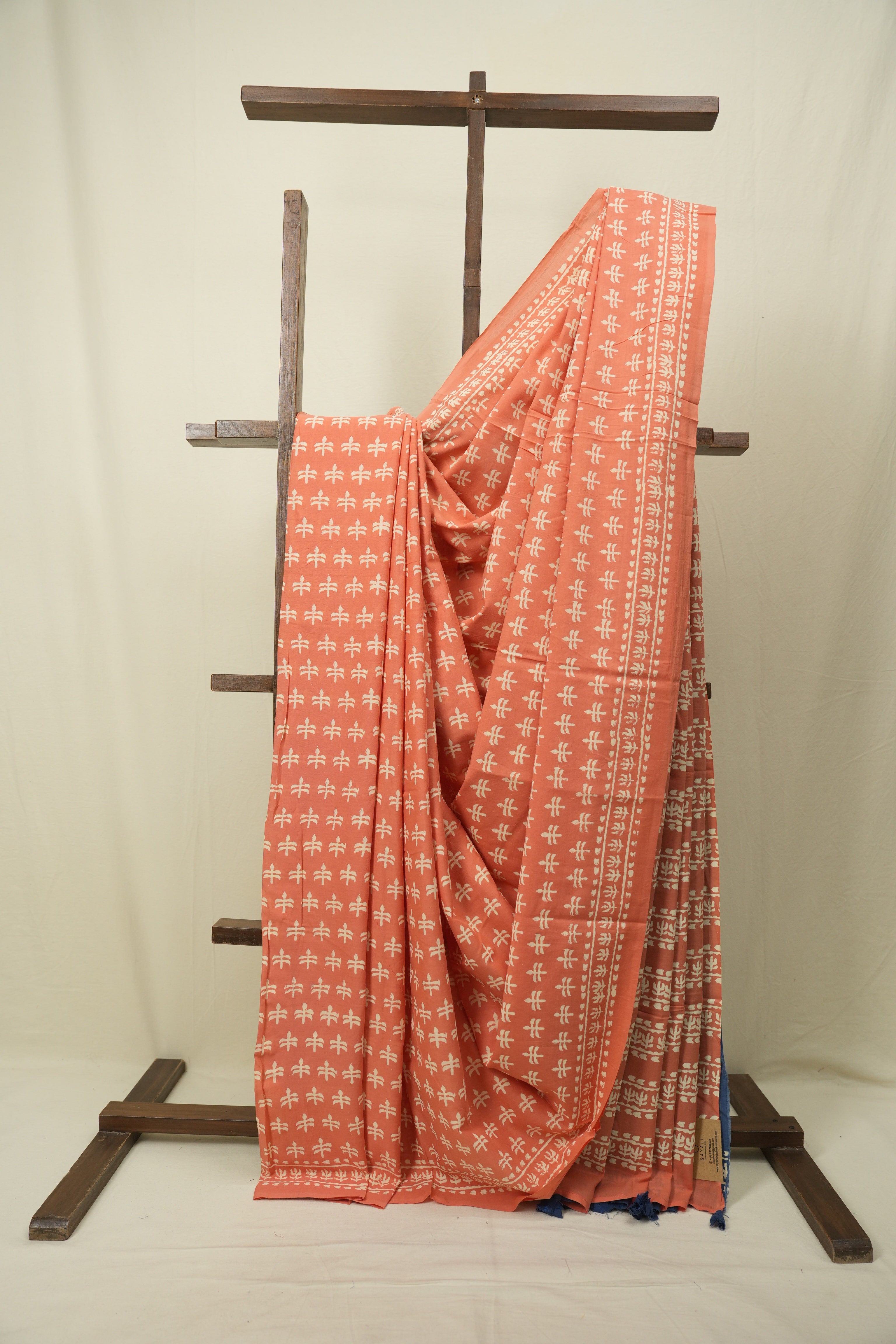 Peach HBP Cotton Saree - SRPCS3483