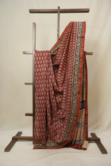 Maroon HBP Cotton Silk Saree With Chanderi Border - SRMCSS1622