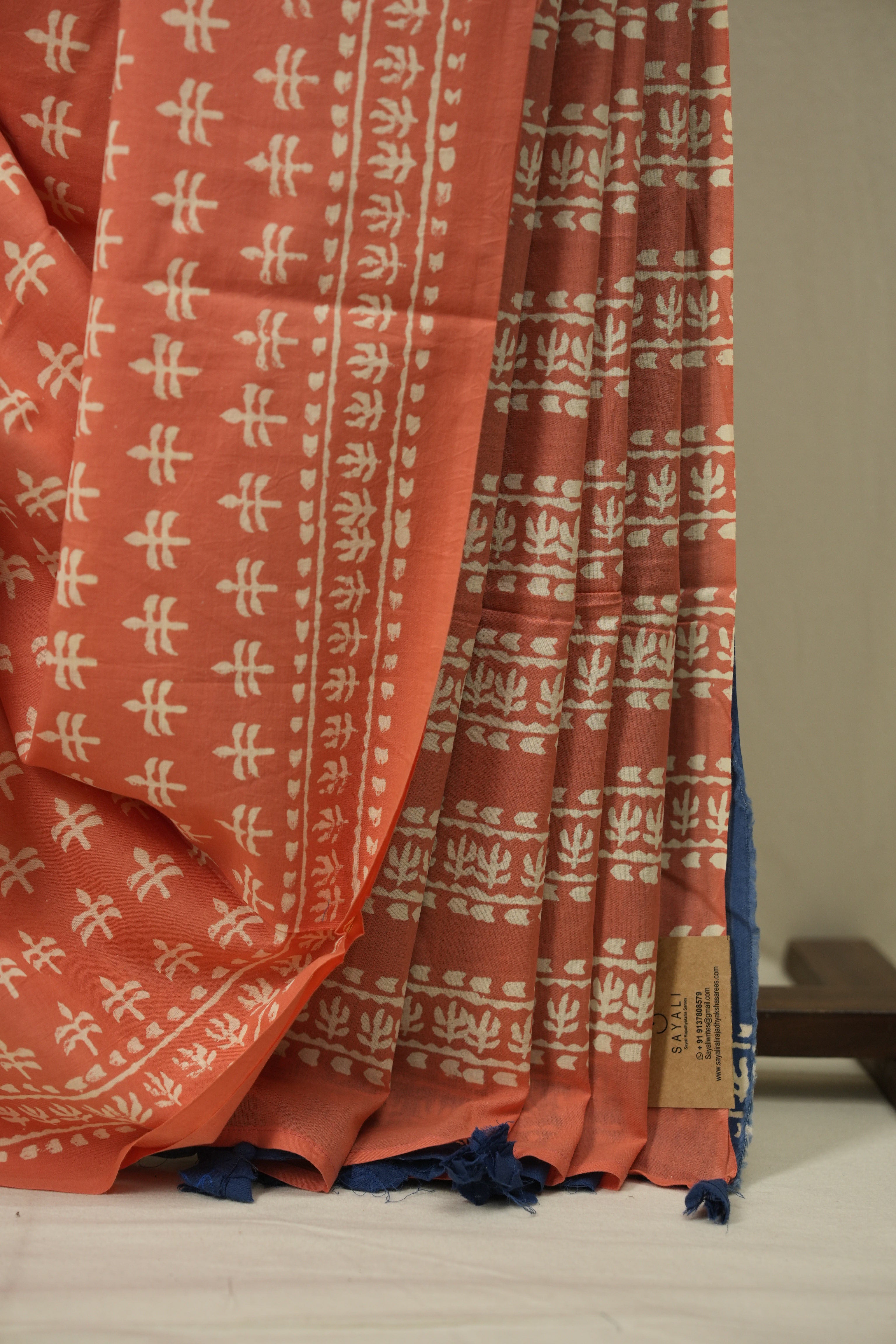 Peach HBP Cotton Saree - SRPCS3483