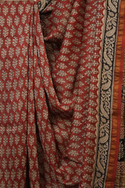 Maroon HBP Cotton Silk Saree With Chanderi Border - SRMCSS1622