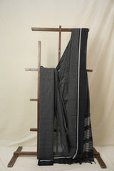 Black Big Checks Cotton Patteda Anchu Saree - SRBPAS329