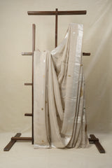 Grey Georgette Banarasi Silk Saree - SRGGBSS774