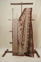 Beige HBP Cotton Silk Saree With Chanderi Border - SRBCSS1621