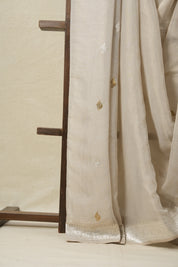 Grey Georgette Banarasi Silk Saree - SRGGBSS774