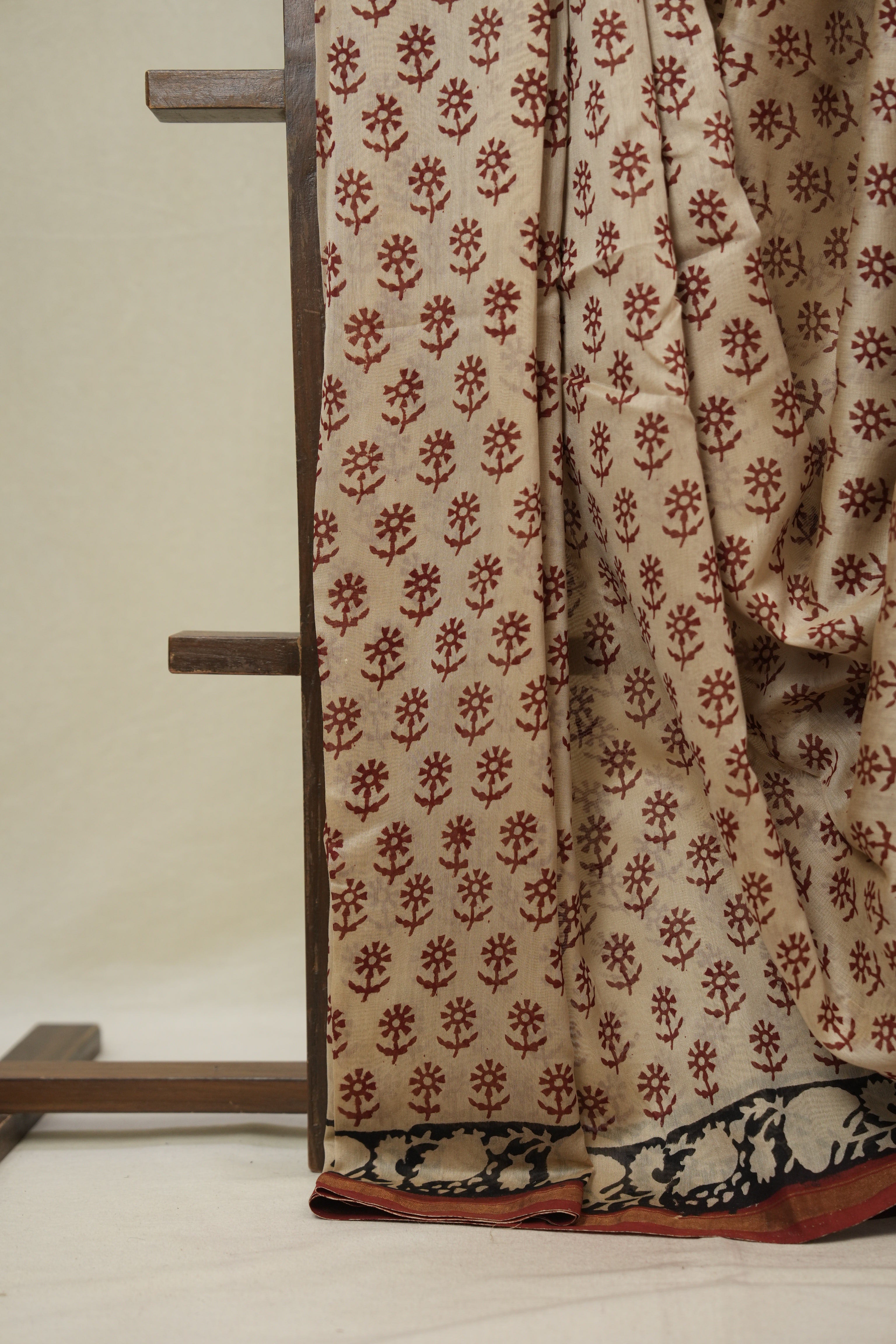 Beige HBP Cotton Silk Saree With Chanderi Border - SRBCSS1621