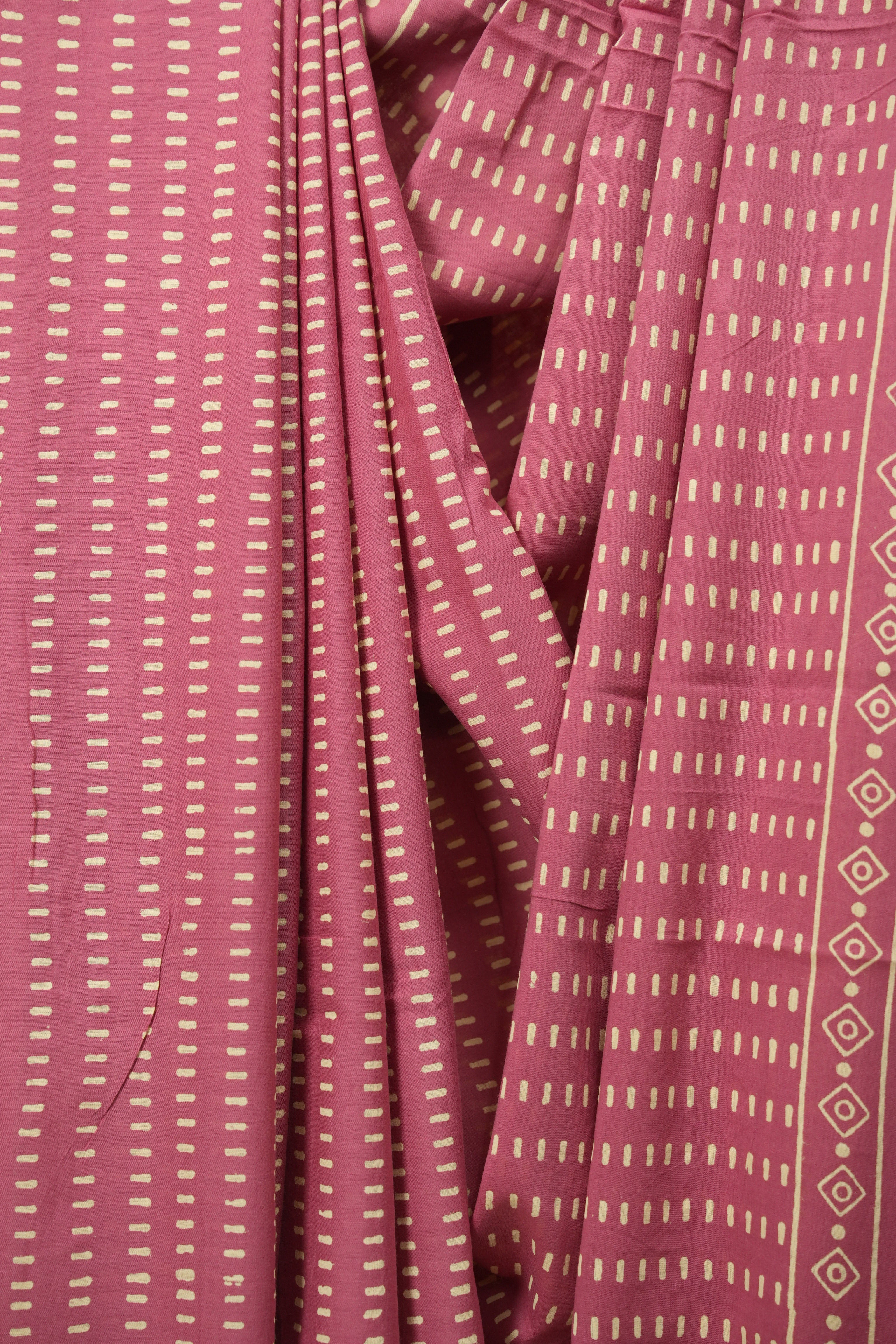 Pink HBP Cotton Saree - SRPCS3480