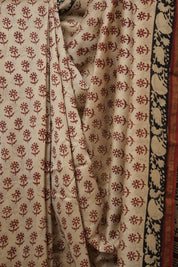 Beige HBP Cotton Silk Saree With Chanderi Border - SRBCSS1621