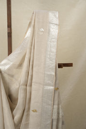 Grey Georgette Banarasi Silk Saree - SRGGBSS774