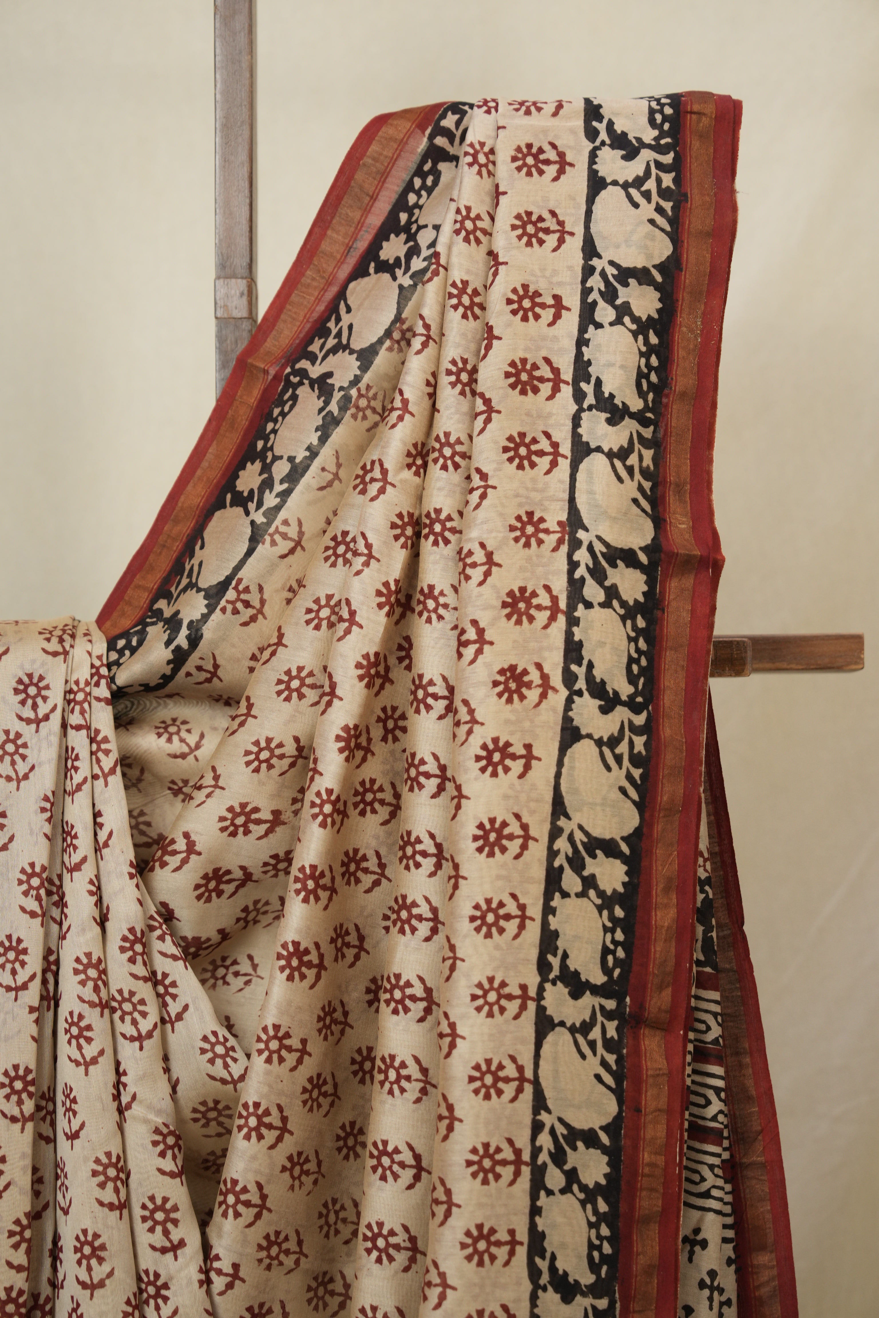Beige HBP Cotton Silk Saree With Chanderi Border - SRBCSS1621