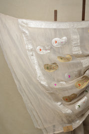 Grey Georgette Banarasi Silk Saree - SRGGBSS774