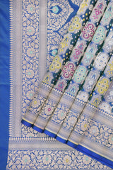 Peacock Blue Banarasi Silk Saree - Saavari - SSPBBSS71