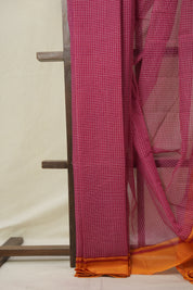 Red Big Checks Cotton Patteda Anchu Saree - SRRPAS331