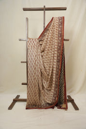 Beige HBP Cotton Silk Saree With Chanderi Border - SRBCSS1619