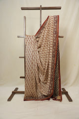 Beige HBP Cotton Silk Saree With Chanderi Border - SRBCSS1619