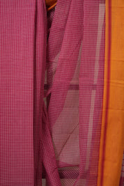 Red Big Checks Cotton Patteda Anchu Saree - SRRPAS331
