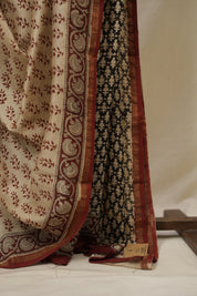Beige HBP Cotton Silk Saree With Chanderi Border - SRBCSS1619