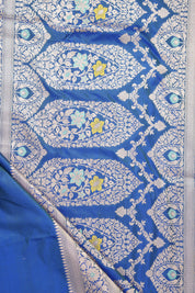Peacock Blue Banarasi Silk Saree - Saavari - SSPBBSS71