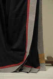 Black HBP Cotton Saree - SRBCS3460