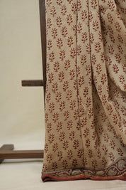 Beige HBP Cotton Silk Saree With Chanderi Border - SRBCSS1619