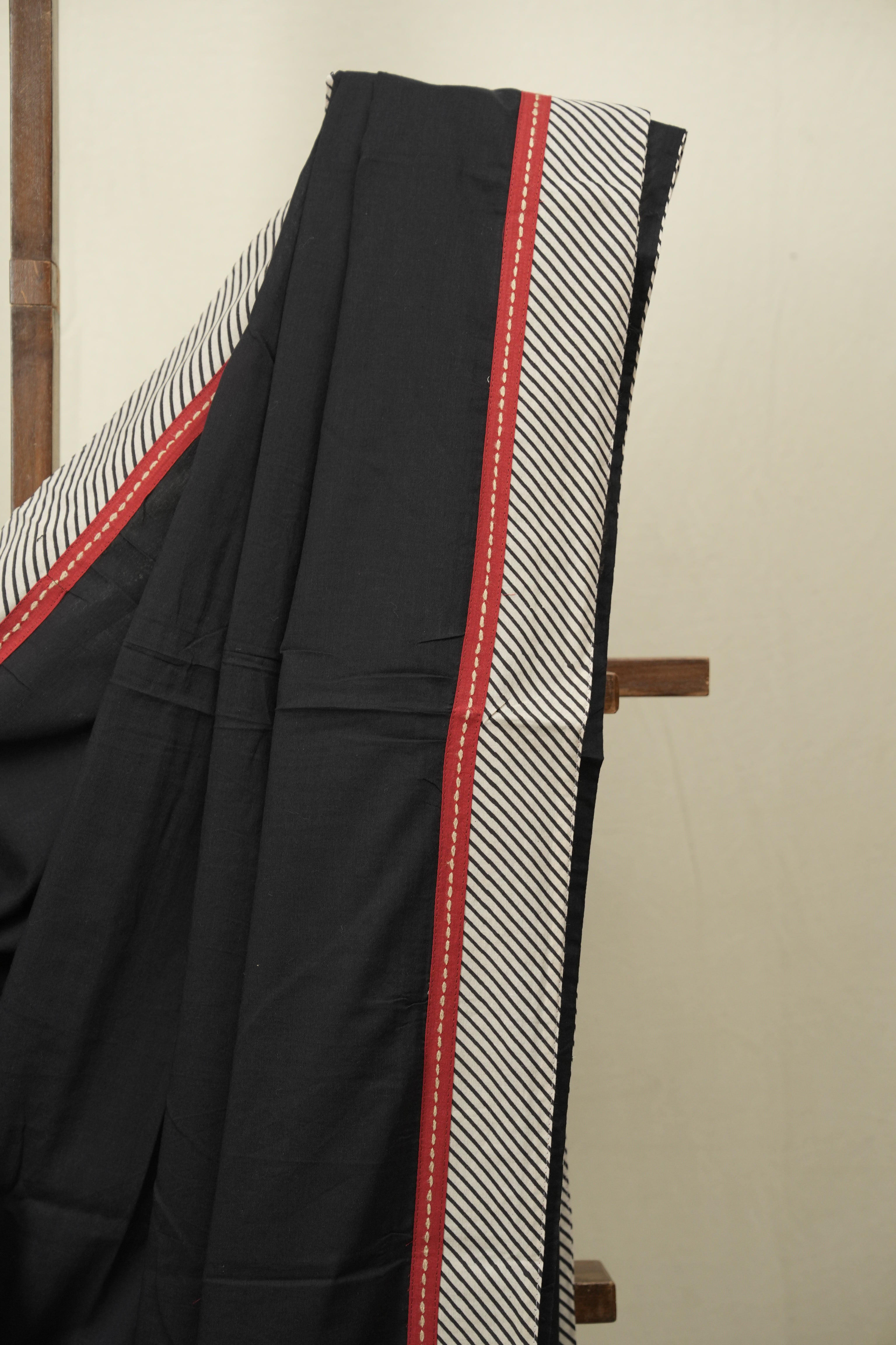 Black HBP Cotton Saree - SRBCS3460