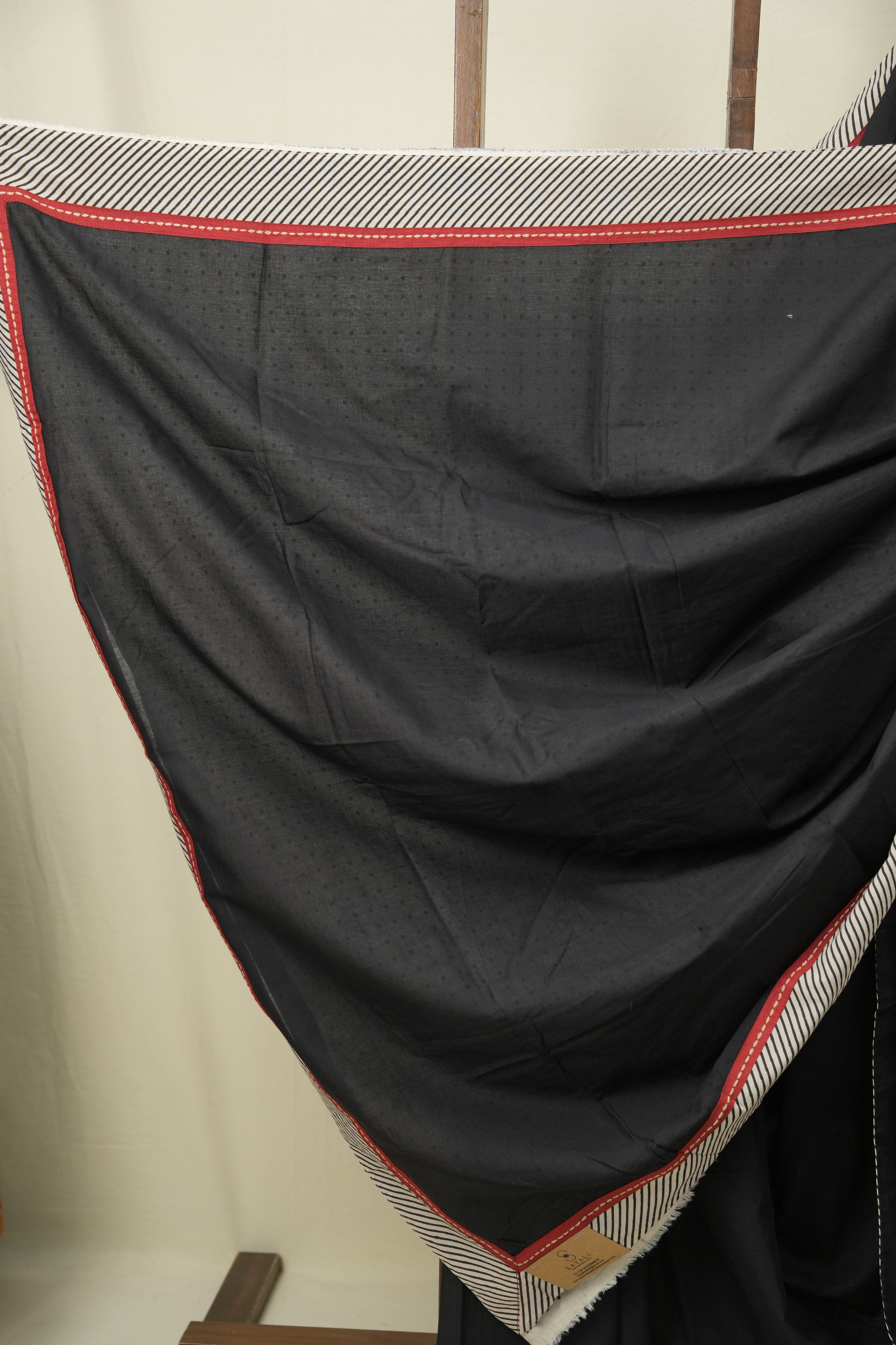 Black HBP Cotton Saree - SRBCS3460