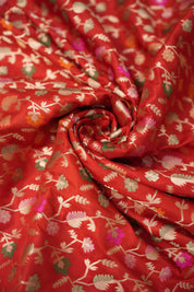 Red Banarasi Silk Saree - Saavari - SSRBSS59