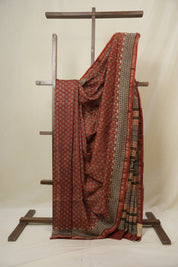 Maroon HBP Cotton Silk Saree With Chanderi Border - SRMCSS1618