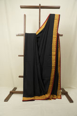 Black HBP Cotton Saree - SRBCS3462
