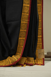 Black HBP Cotton Saree - SRBCS3462