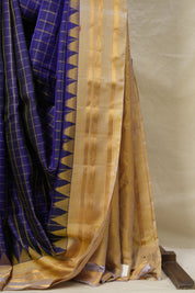 Royal Blue Gold Gadwal Silk Saree - SRRBGGSS620