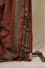 Maroon HBP Cotton Silk Saree With Chanderi Border - SRMCSS1618