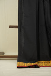 Black HBP Cotton Saree - SRBCS3462