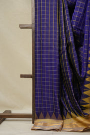 Royal Blue Gold Gadwal Silk Saree - SRRBGGSS620