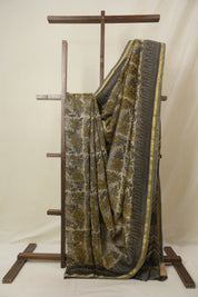 Cream Grey HBP Cotton Silk Saree With Chanderi Border - SRCGCSS1601
