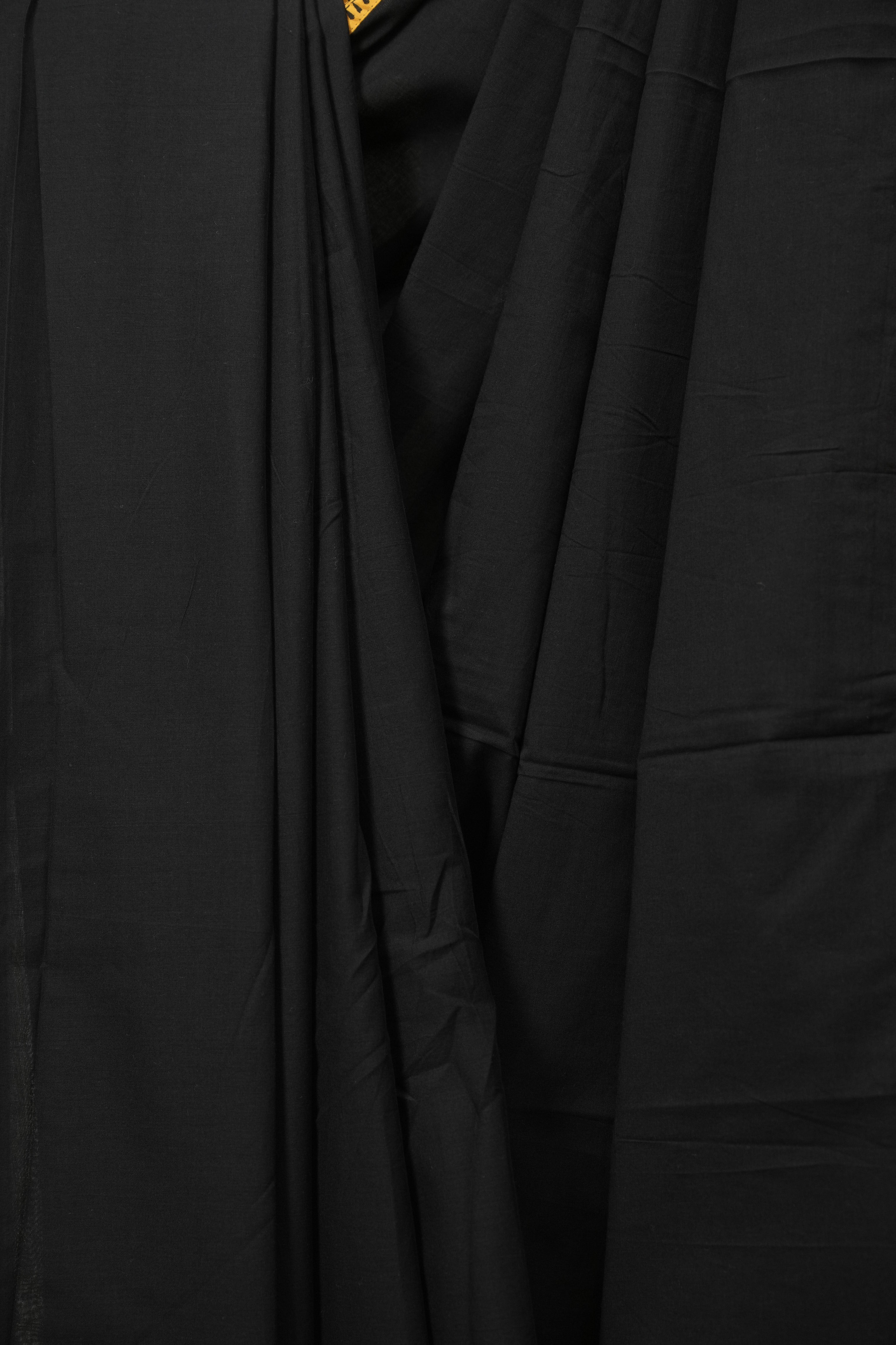Black HBP Cotton Saree - SRBCS3462