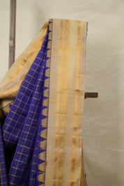 Royal Blue Gold Gadwal Silk Saree - SRRBGGSS620