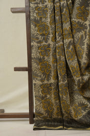 Cream Grey HBP Cotton Silk Saree With Chanderi Border - SRCGCSS1601