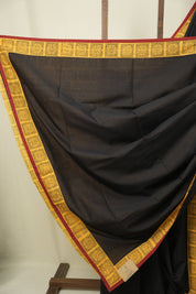 Black HBP Cotton Saree - SRBCS3462