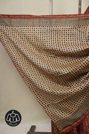 Maroon HBP Cotton Silk Saree With Chanderi Border - SRMCSS1618