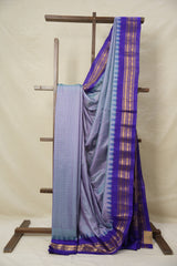 Dual Tone Blue Gadwal Silk Saree - SRDTBGSS619