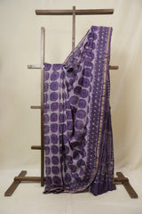 Purple HBP Cotton Silk Saree With Chanderi Border - SRPCSS1624