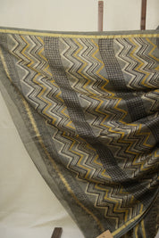 Cream Grey HBP Cotton Silk Saree With Chanderi Border - SRCGCSS1601