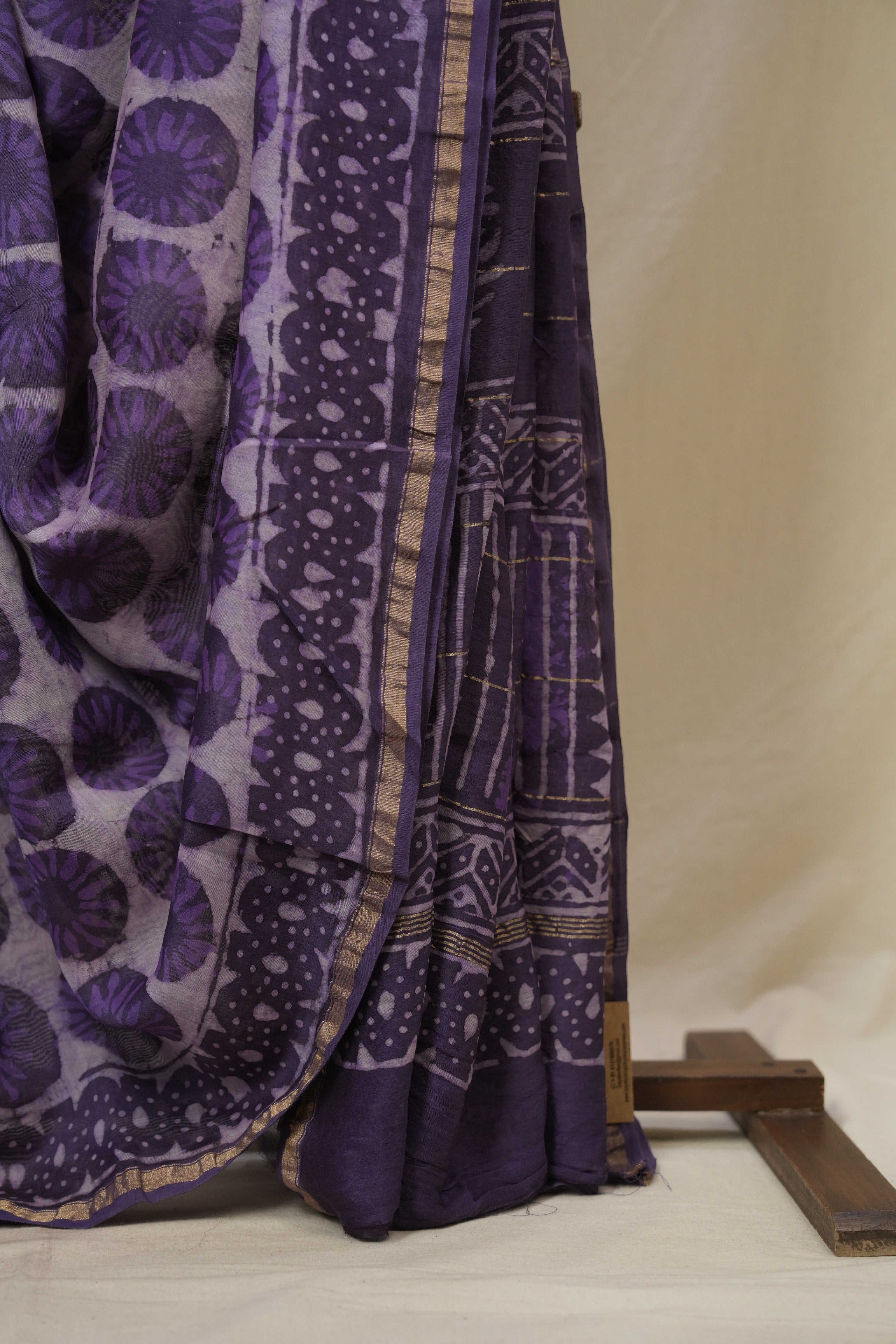 Purple HBP Cotton Silk Saree With Chanderi Border - SRPCSS1624